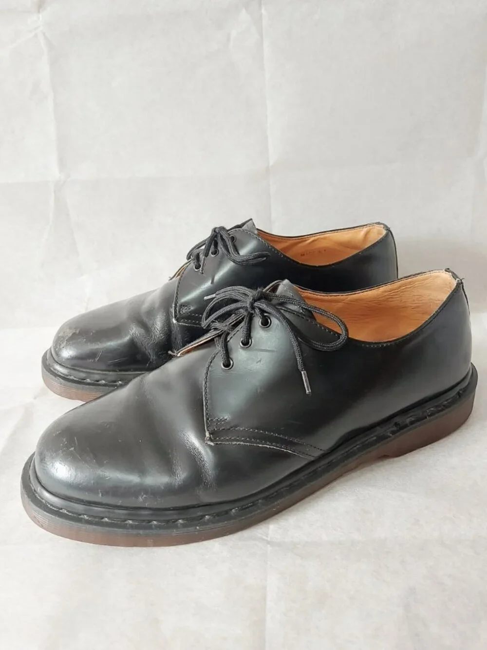 Dr Martens Men 1461 VTG Chunky Lace-up Oxford Shoes Size 10 Black Leather 90s